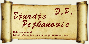 Đurđe Pejkanović vizit kartica